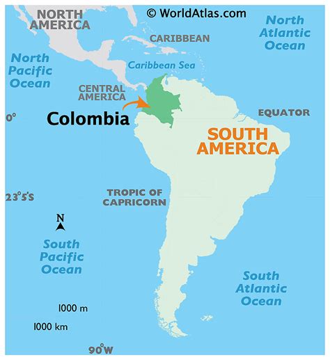 colombia map world